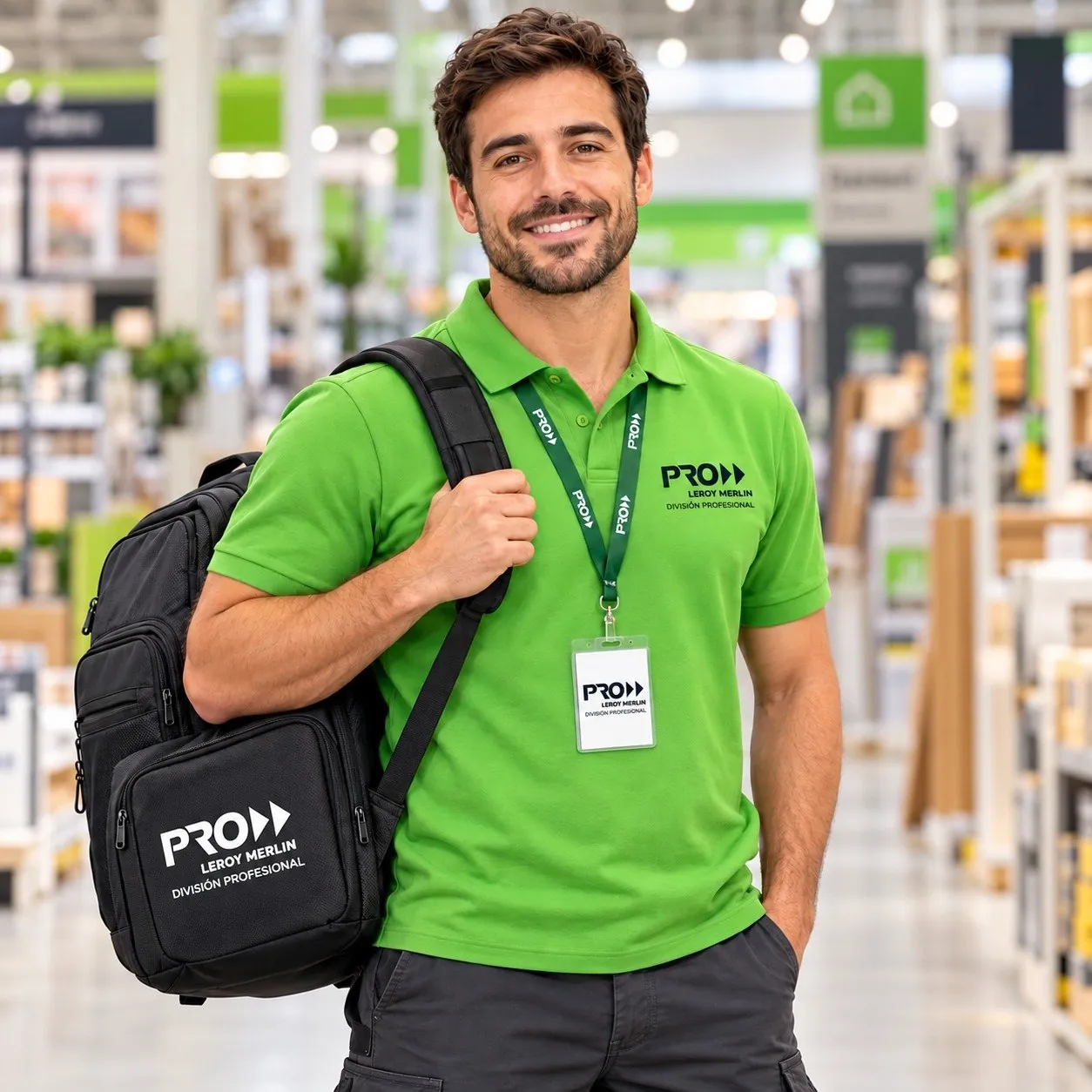 Profesional con uniforme de Leroy Merlin Pro